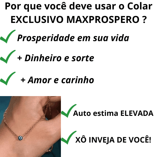 Colar MAXPROSPERO - PROSPERIDADE E FELICIDADE + BRINDE - Minha loja