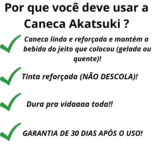 KIT Caneca Akatsuki + COLAR Prateado Akatsuki + BRINDE EXCLUSIVO - Recomendei