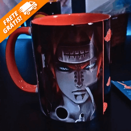 KIT Caneca Akatsuki + COLAR Prateado Akatsuki + BRINDE EXCLUSIVO. - Recomendei